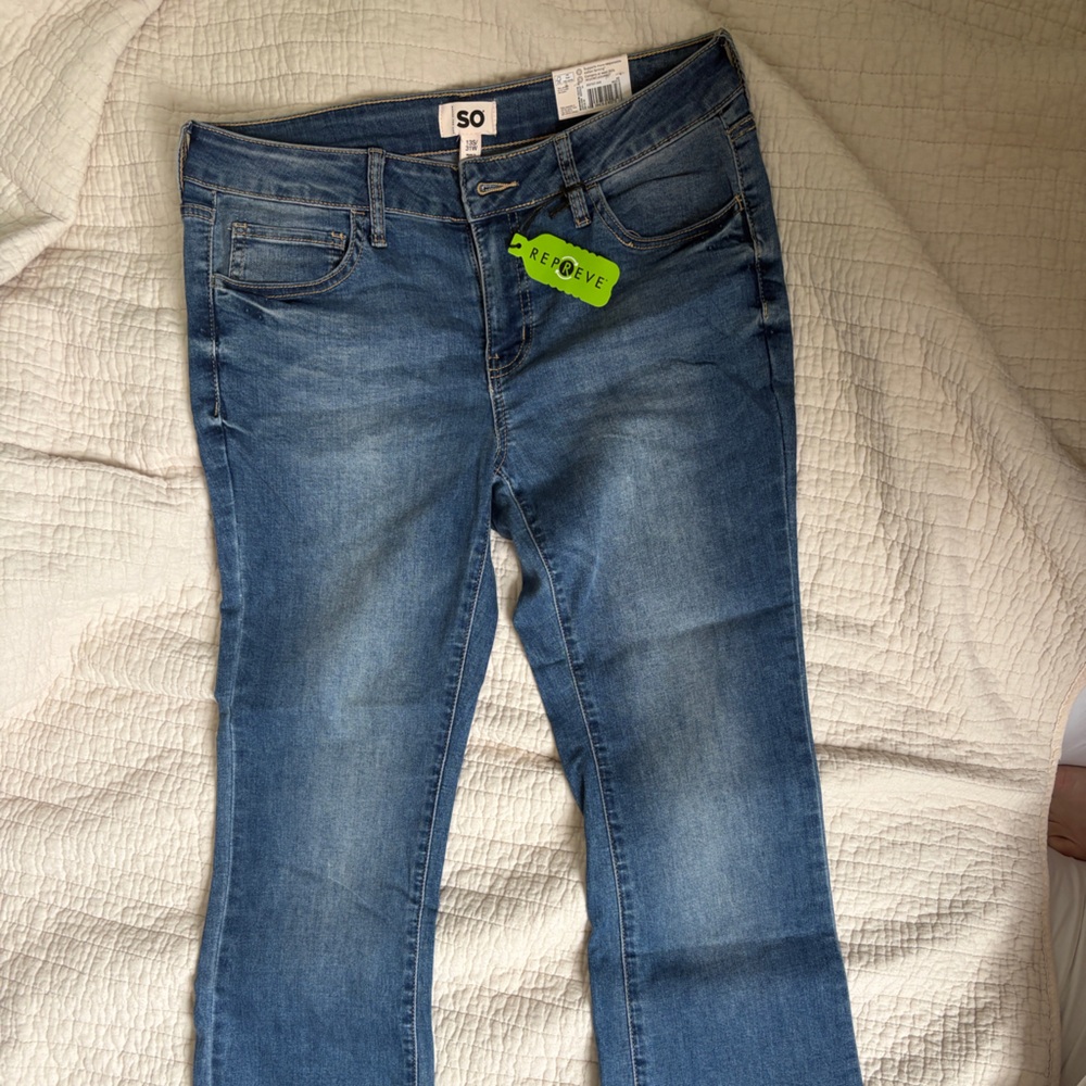 SO Women's Blue Bootcut Jeans